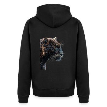 Panther - Unisex Premium Organic Zip Hoodie - black - Back - Nico (187cm)