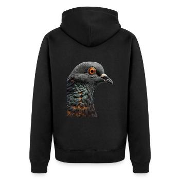 Dove - Unisex Premium Organic Zip Hoodie - black - Back - Nico (187cm)