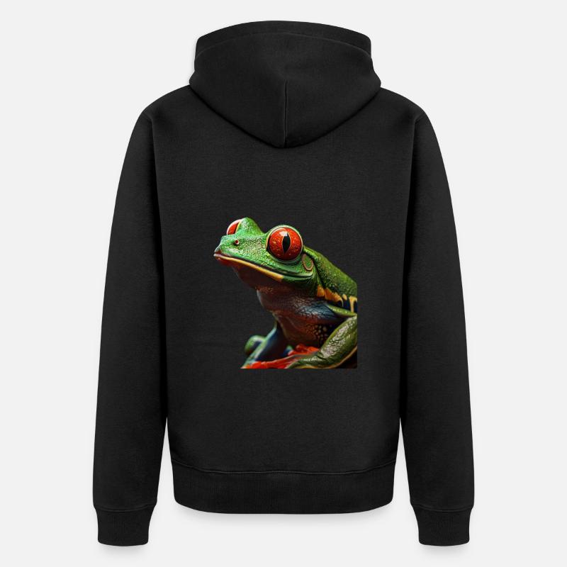 Rainette aux yeux rouges - Veste à capuche bio Premium Unisexe - noir