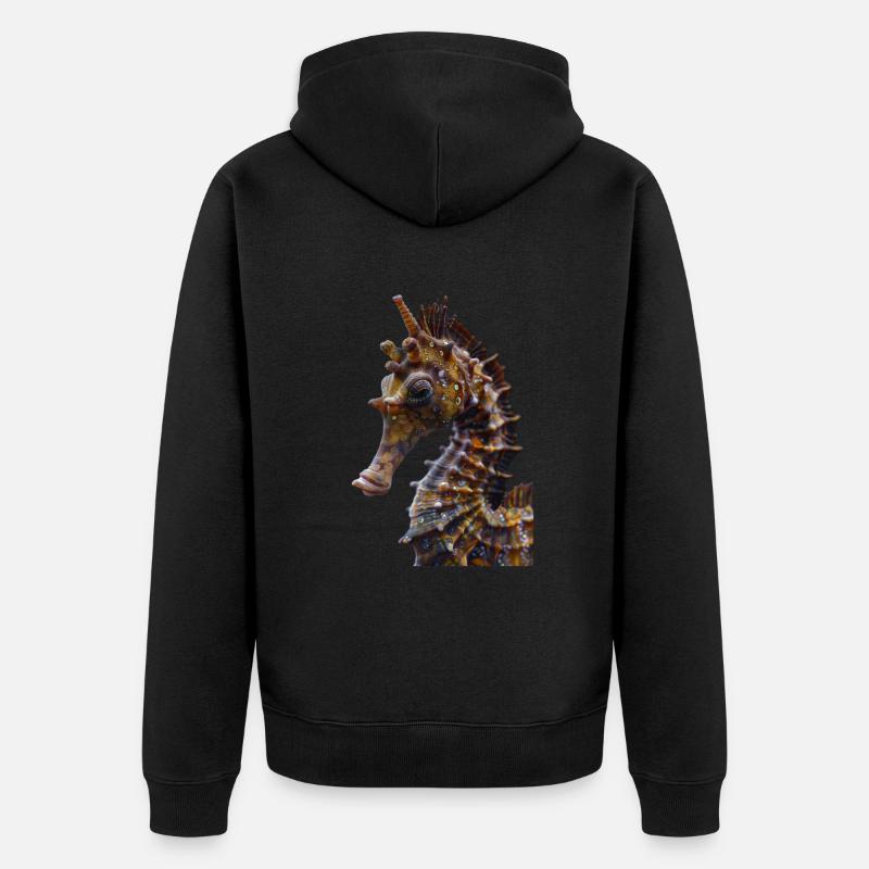 Seepferdchen - Unisex Premium Bio Zip Hoodie - Schwarz