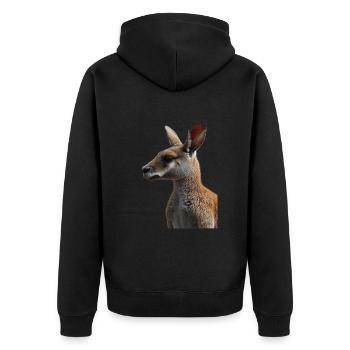 Wallaby - Unisex Premium Organic Zip Hoodie - black - Back - Nico (187cm)