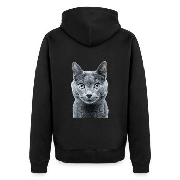Bleu russe - Veste à capuche bio Premium Unisexe - noir - Dos - Nico (187cm)
