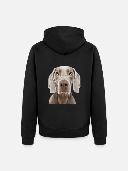 Weimaraner - Unisex Premium Organic Zip Hoodie - black