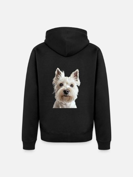 West Highland White Terrier - Unisex Premium Organic Zip Hoodie - black