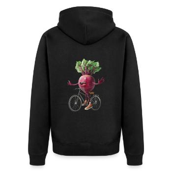 Vélo betterave - Veste à capuche bio Premium Unisexe - noir - Dos - Nico (187cm)