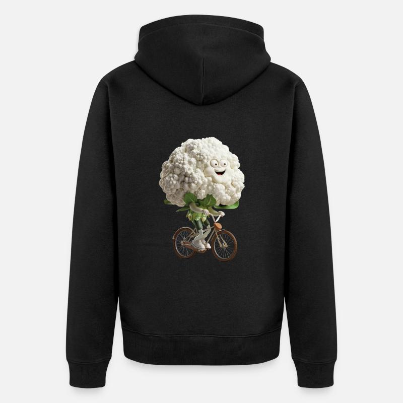 Blumenkohl - Unisex Premium Bio Zip Hoodie - Schwarz