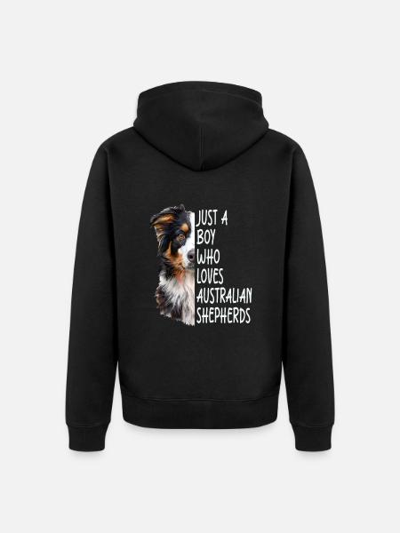 Australian shepherd - Unisex Premium Organic Zip Hoodie - black
