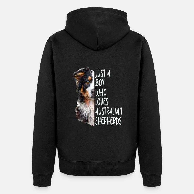 australischer Hirte - Unisex Premium Bio Zip Hoodie - Schwarz