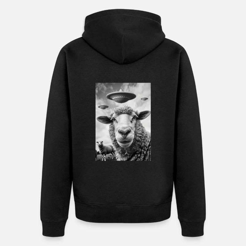 Mouton selfie OVNI - Veste à capuche bio Premium Unisexe - noir