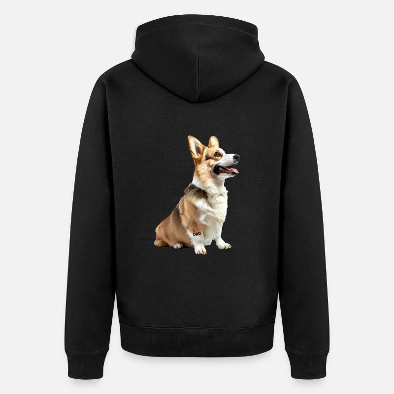 Terrier Welsh Dad - Veste à capuche bio Premium Unisexe - noir