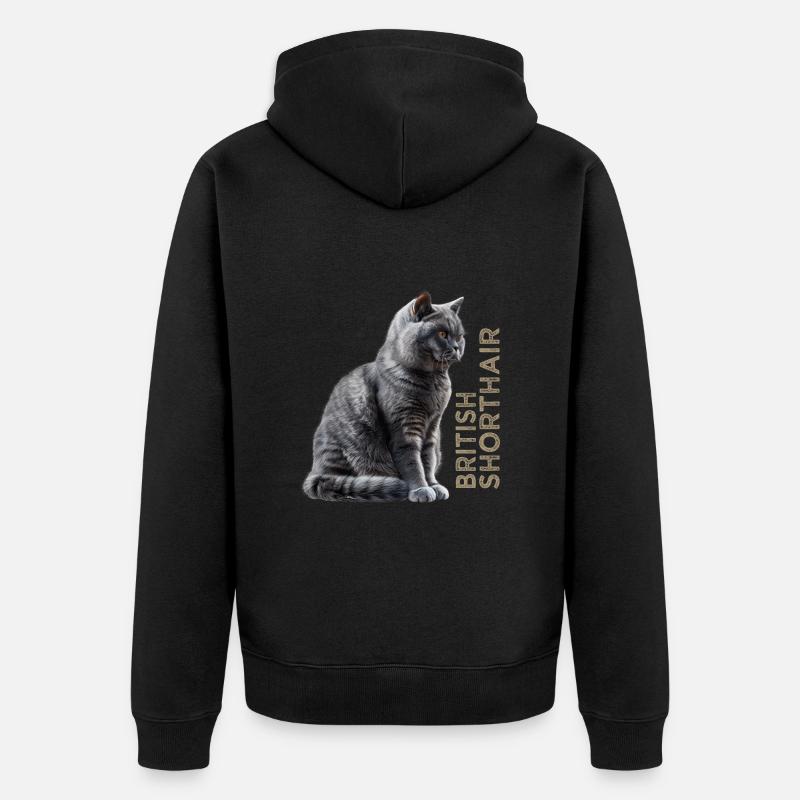 British shorthair - Veste à capuche bio Premium Unisexe - noir