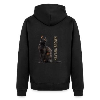 Brun Havane - Veste à capuche bio Premium Unisexe - noir - Dos - Nico (187cm)