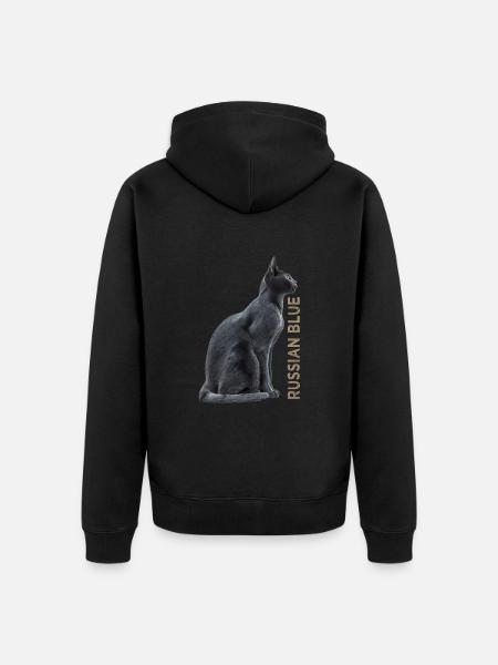 Russian blue - Unisex Premium Organic Zip Hoodie - black