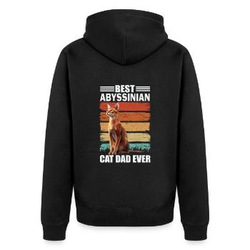 Papa Cat Abyssin - Veste à capuche bio Premium Unisexe - noir - Dos - Nico (187cm)