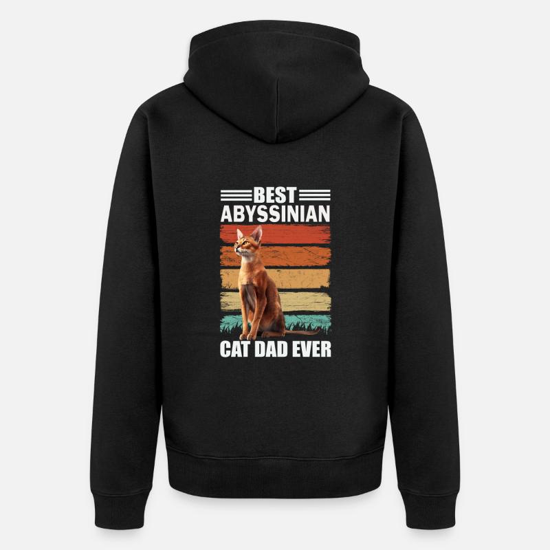 Papa Cat Abyssin - Veste à capuche bio Premium Unisexe - noir