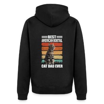 Papa bobtail américain - Veste à capuche bio Premium Unisexe - noir - Dos - Nico (187cm)