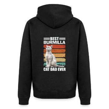 Burmilla Papa Cat - Veste à capuche bio Premium Unisexe - noir - Dos - Nico (187cm)