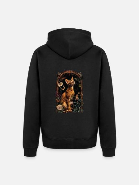Abyssinian cat - Unisex Premium Organic Zip Hoodie - black