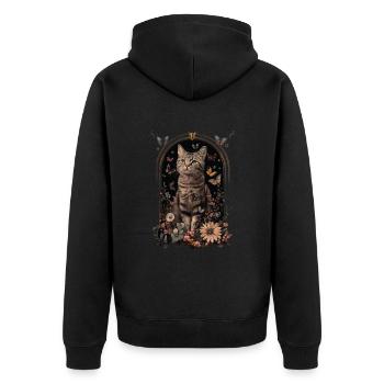 Chat américain à poil dur - Veste à capuche bio Premium Unisexe - noir - Dos - Nico (187cm)