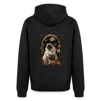 Chat birman - Veste à capuche bio Premium Unisexe - noir - Dos - Nico (187cm)