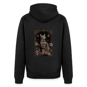 Chat Mau égyptien - Veste à capuche bio Premium Unisexe - noir - Dos - Nico (187cm)