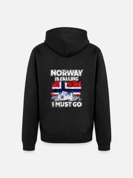 Norwegen - Unisex Premium Bio Zip Hoodie - Schwarz