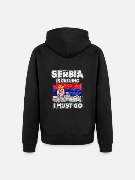 Serbie - Veste à capuche bio Premium Unisexe - noir