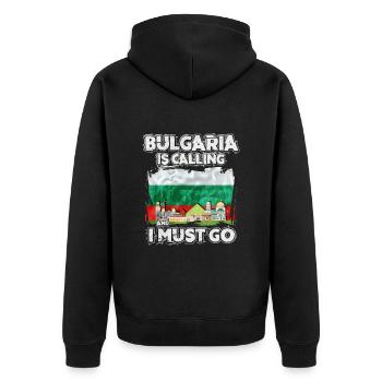 Bulgarie - Veste à capuche bio Premium Unisexe - noir - Dos - Nico (187cm)