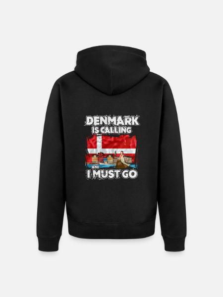 Denmark - Unisex Premium Organic Zip Hoodie - black