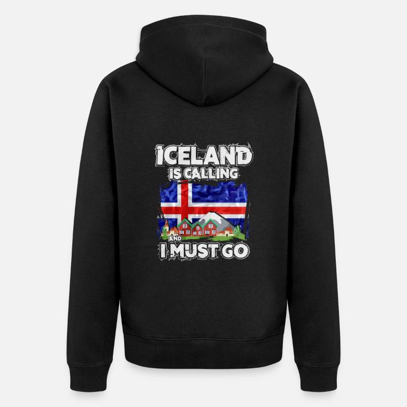 Islande - Veste à capuche bio Premium Unisexe - noir