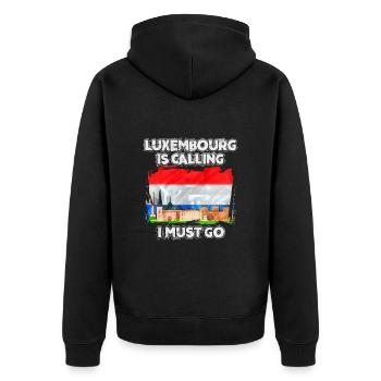 Luxembourg - Veste à capuche bio Premium Unisexe - noir - Dos - Nico (187cm)