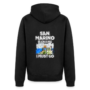 Saint-Marin - Veste à capuche bio Premium Unisexe - noir - Dos - Nico (187cm)