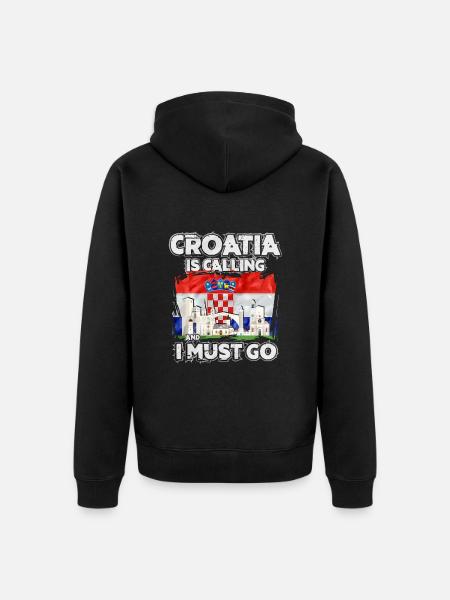 Croatia - Unisex Premium Organic Zip Hoodie - black