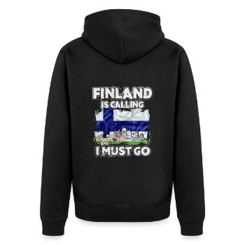 Finlande - Veste à capuche bio Premium Unisexe - noir - Dos - Nico (187cm)