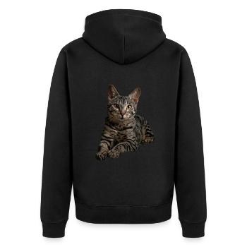 Egyptian Mau - Unisex Premium Bio Zip Hoodie - Schwarz - Hinten - Nico (187cm)