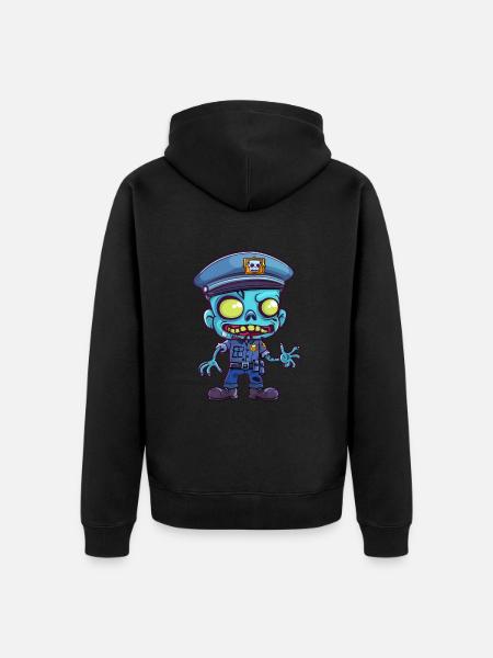 Polizei Halloween - Unisex Premium Bio Zip Hoodie - Schwarz