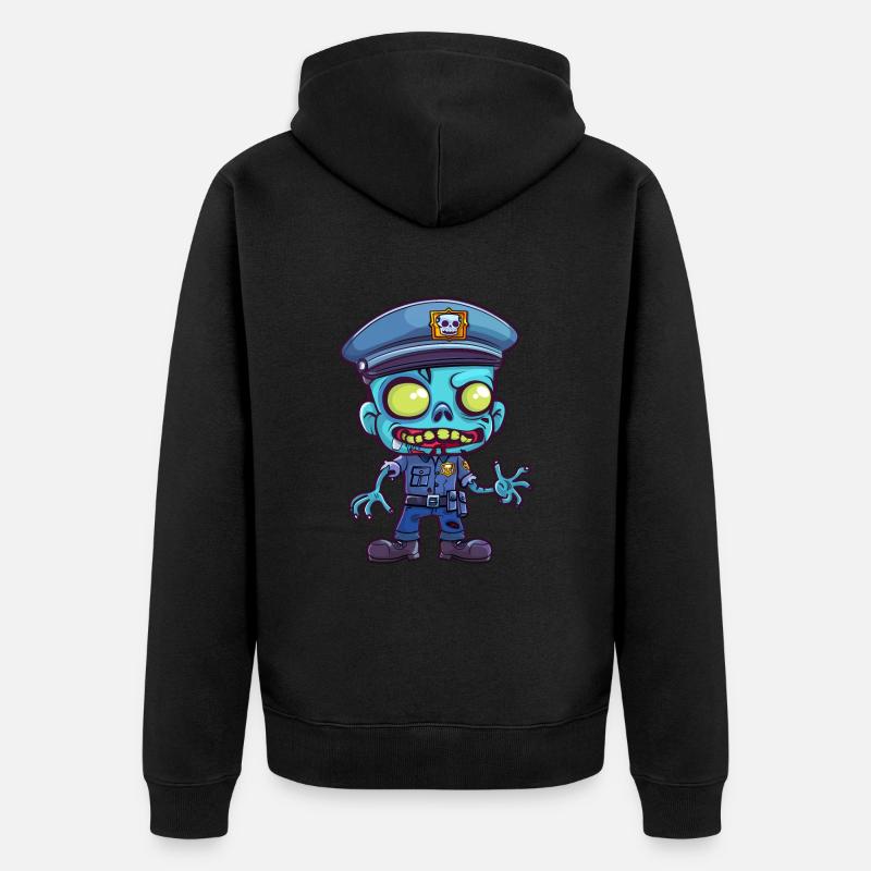 Police Halloween - Veste à capuche bio Premium Unisexe - noir