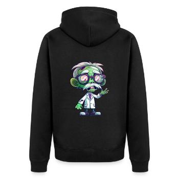 Wissenschaftler Halloween - Unisex Premium Bio Zip Hoodie - Schwarz - Hinten - Nico (187cm)