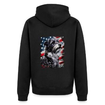 Berger des Pyrénées Amérique États-Unis - Veste à capuche bio Premium Unisexe - noir - Dos - Nico (187cm)