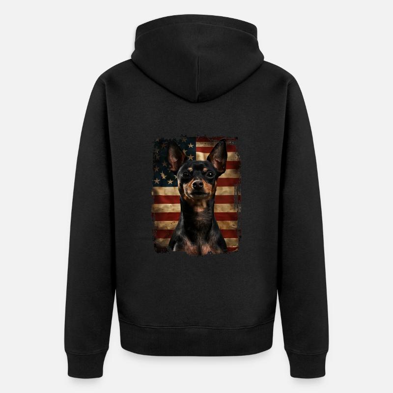 Pinscher nain Amérique États-Unis - Veste à capuche bio Premium Unisexe - noir
