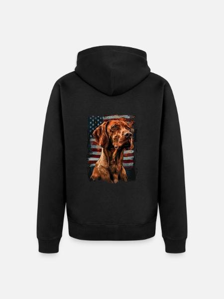 Vizsla-America Usa - Unisex Premium Organic Zip Hoodie - black
