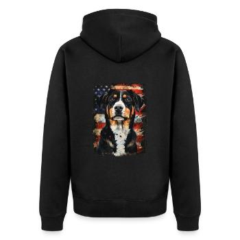 Entlebucher Mountain Dog Amérique États-Unis - Veste à capuche bio Premium Unisexe - noir - Dos - Nico (187cm)