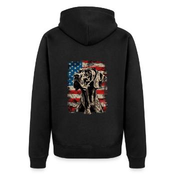 Great Dane America USA - Unisex Premium Organic Zip Hoodie - black - Back - Nico (187cm)