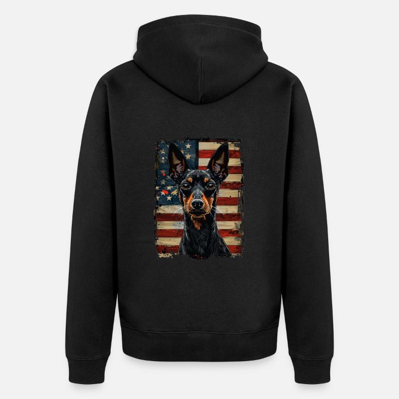 Manchester Terrier Amérique États-Unis - Veste à capuche bio Premium Unisexe - noir