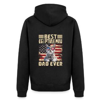 Mau Papa égyptien - Veste à capuche bio Premium Unisexe - noir - Dos - Nico (187cm)