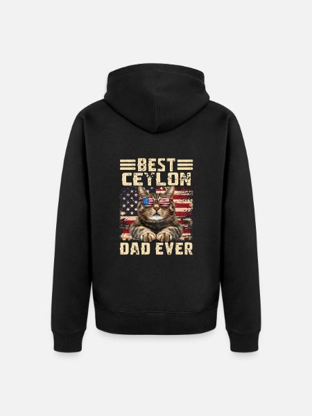 Ceylon Papa - Unisex Premium Organic Zip Hoodie - black