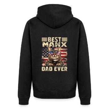 Manx Papa - Veste à capuche bio Premium Unisexe - noir - Dos - Nico (187cm)