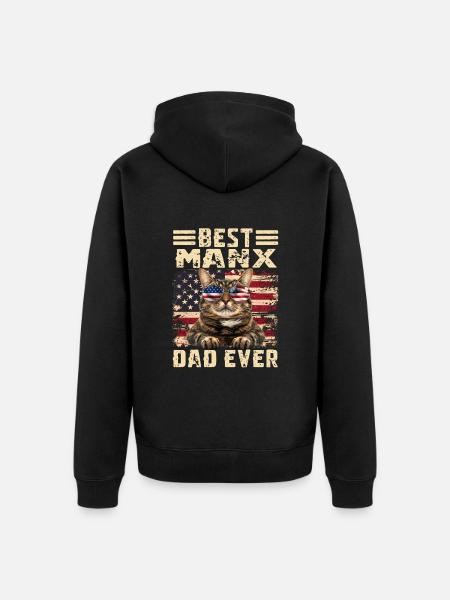 Manx Papa - Unisex Premium Organic Zip Hoodie - black