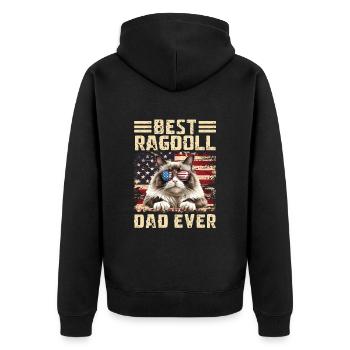 Papa Ragdoll - Veste à capuche bio Premium Unisexe - noir - Dos - Nico (187cm)