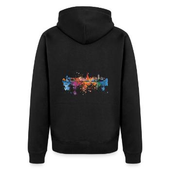 Lindau (Lake Constance) - Unisex Premium Organic Zip Hoodie - black - Back - Nico (187cm)
